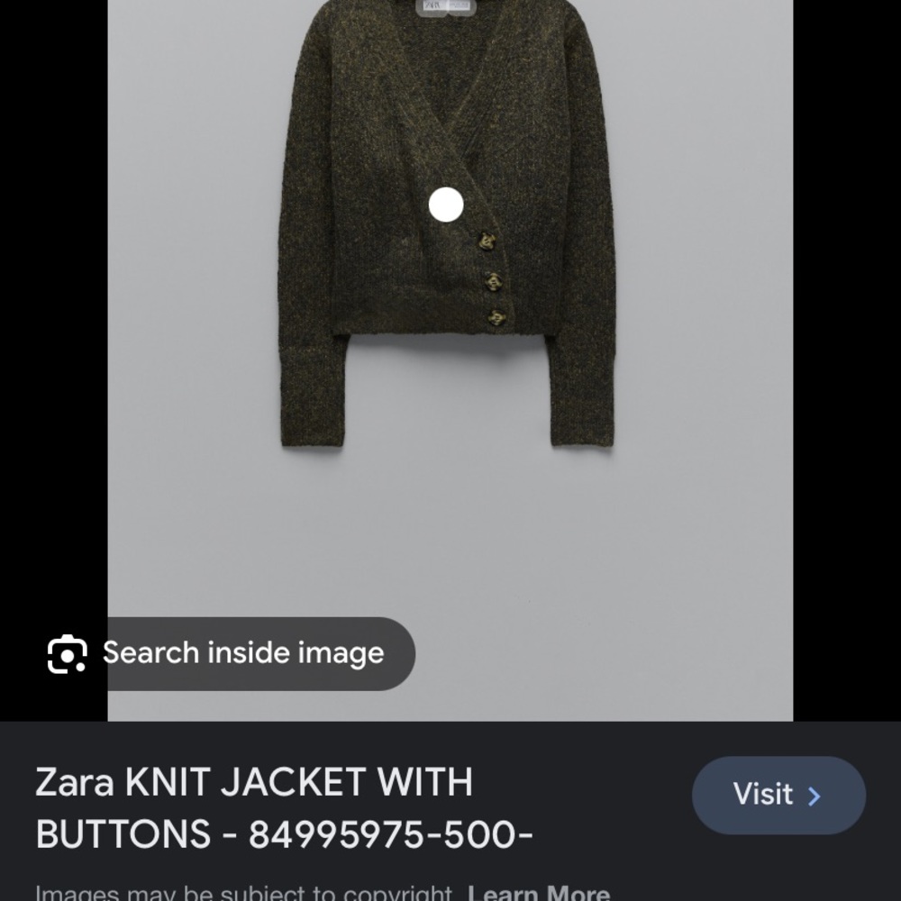 Zara knit jacket with button